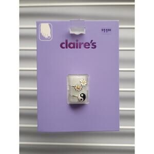 Claires Toe Ring Set Silver Daisy Flower Ying Yang Summer Girls Womens Jewelry